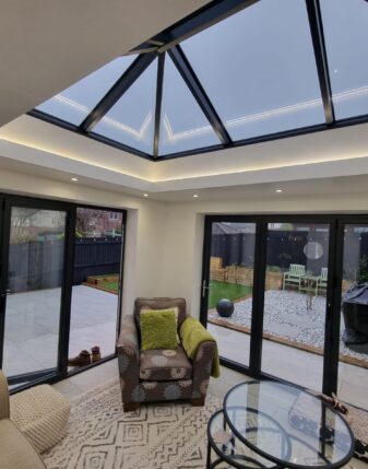 This modern conservatory project was completed by our sliding door installation